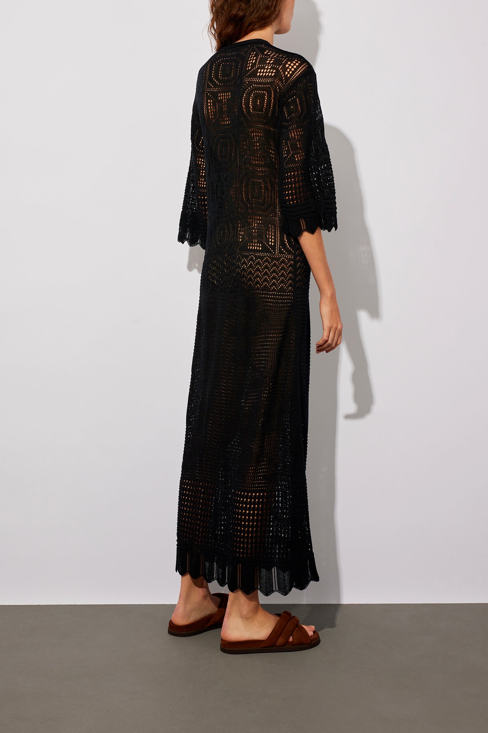 LACE STITCH LONG DRESS
