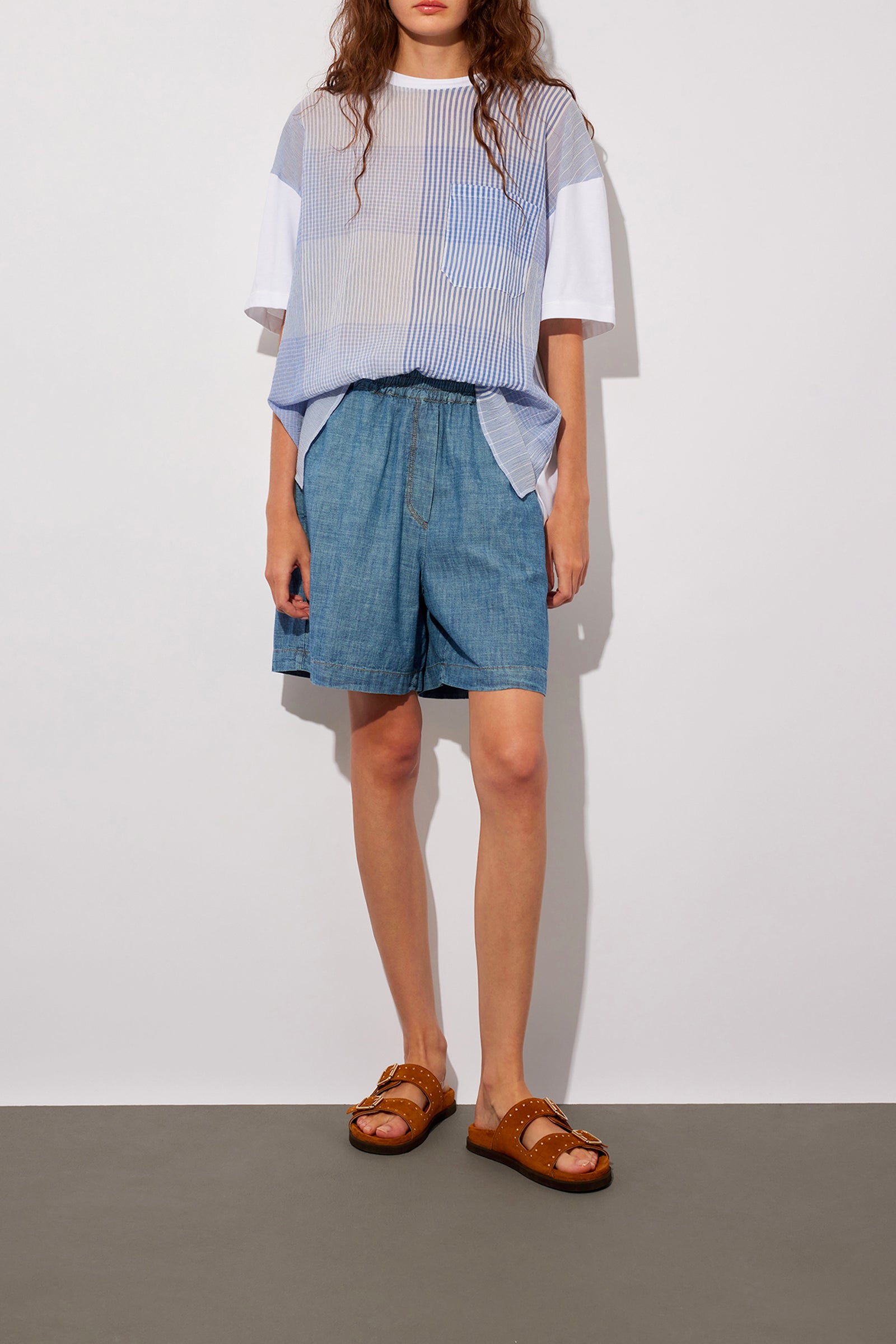 JERSEY AND MUSLIN T-SHIRT