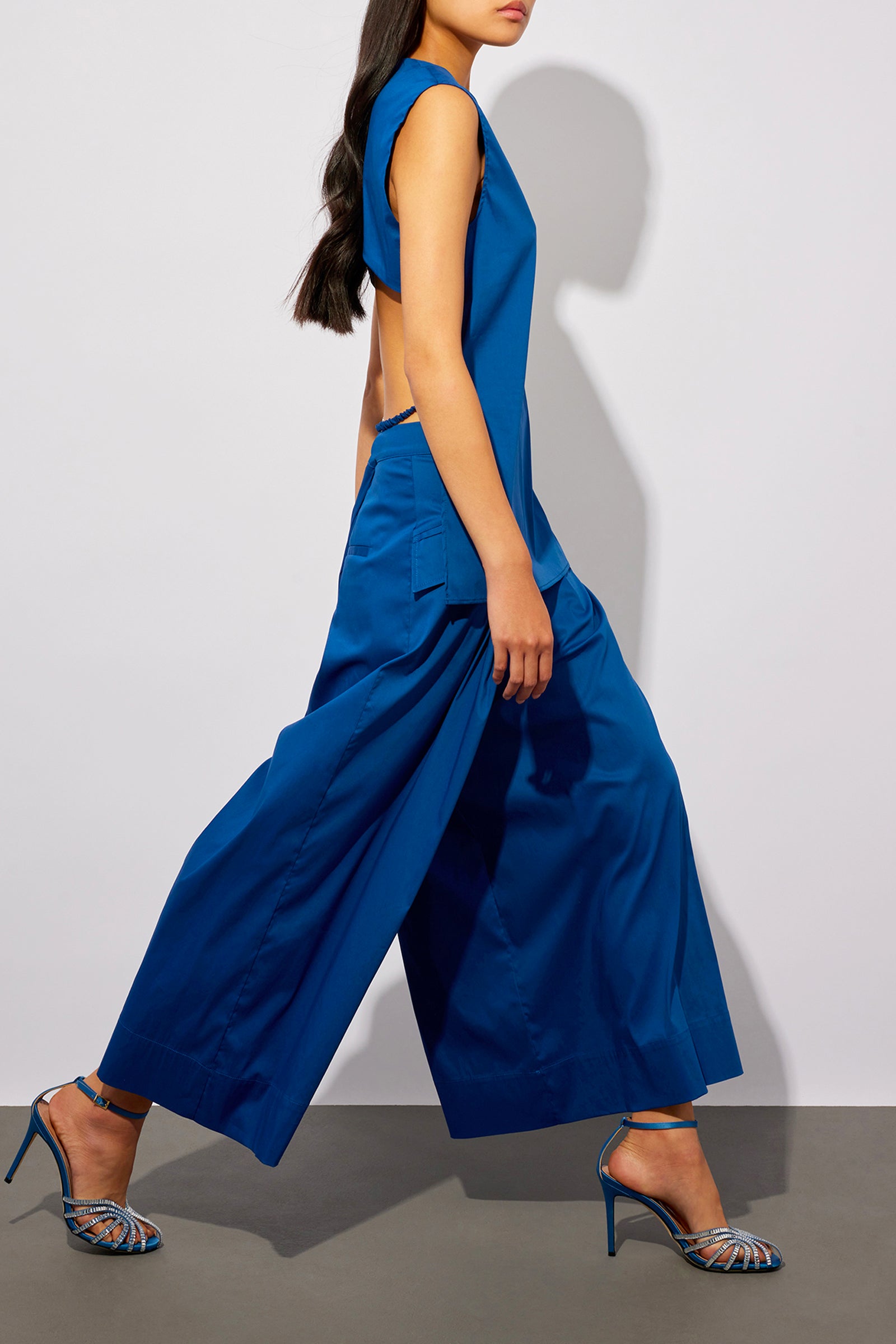 ボトムスその他 Semicouture Blue Amandine trumpet trousers Poplin pant-skirt | semicouture