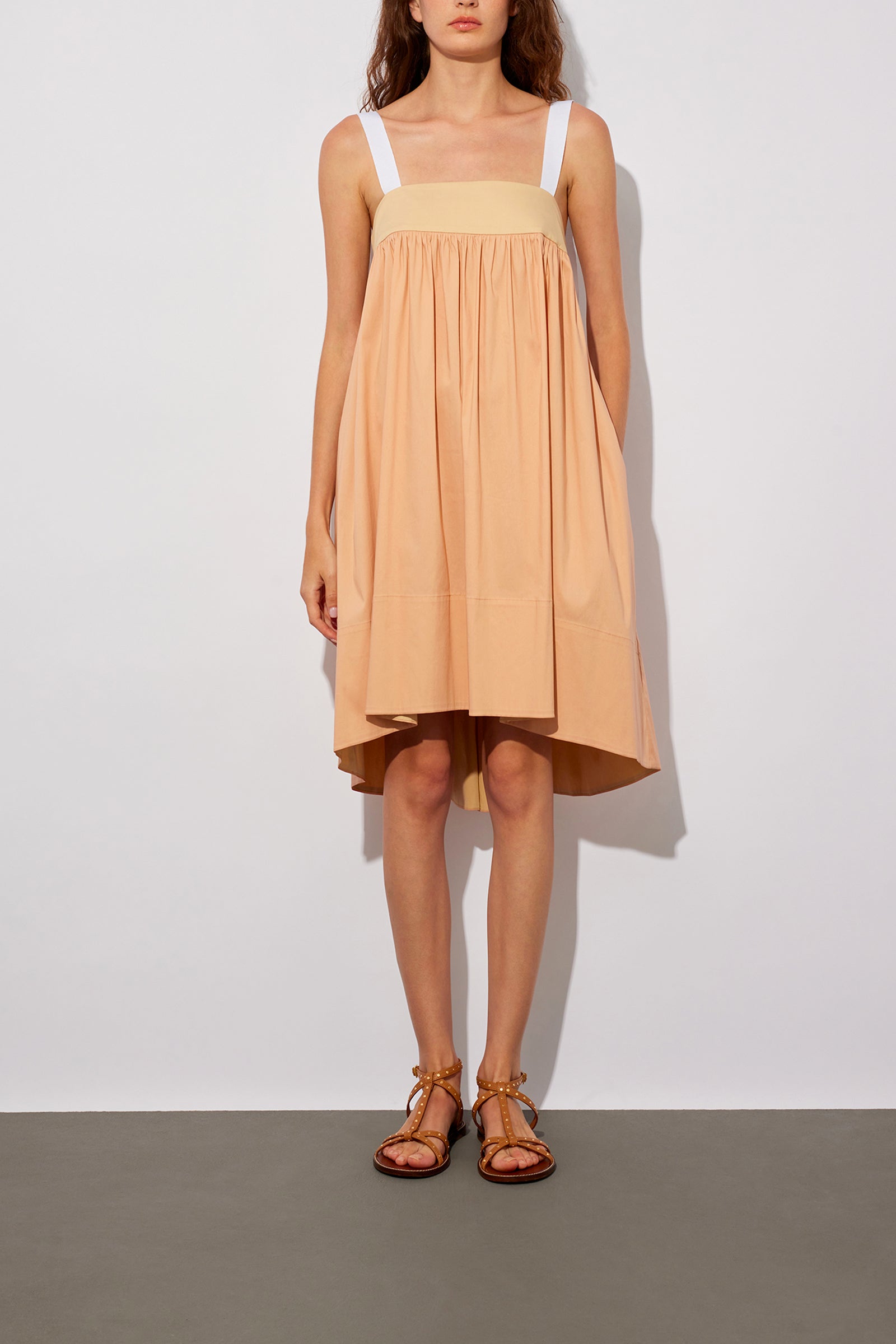 BICOLOR POPLIN DRESS