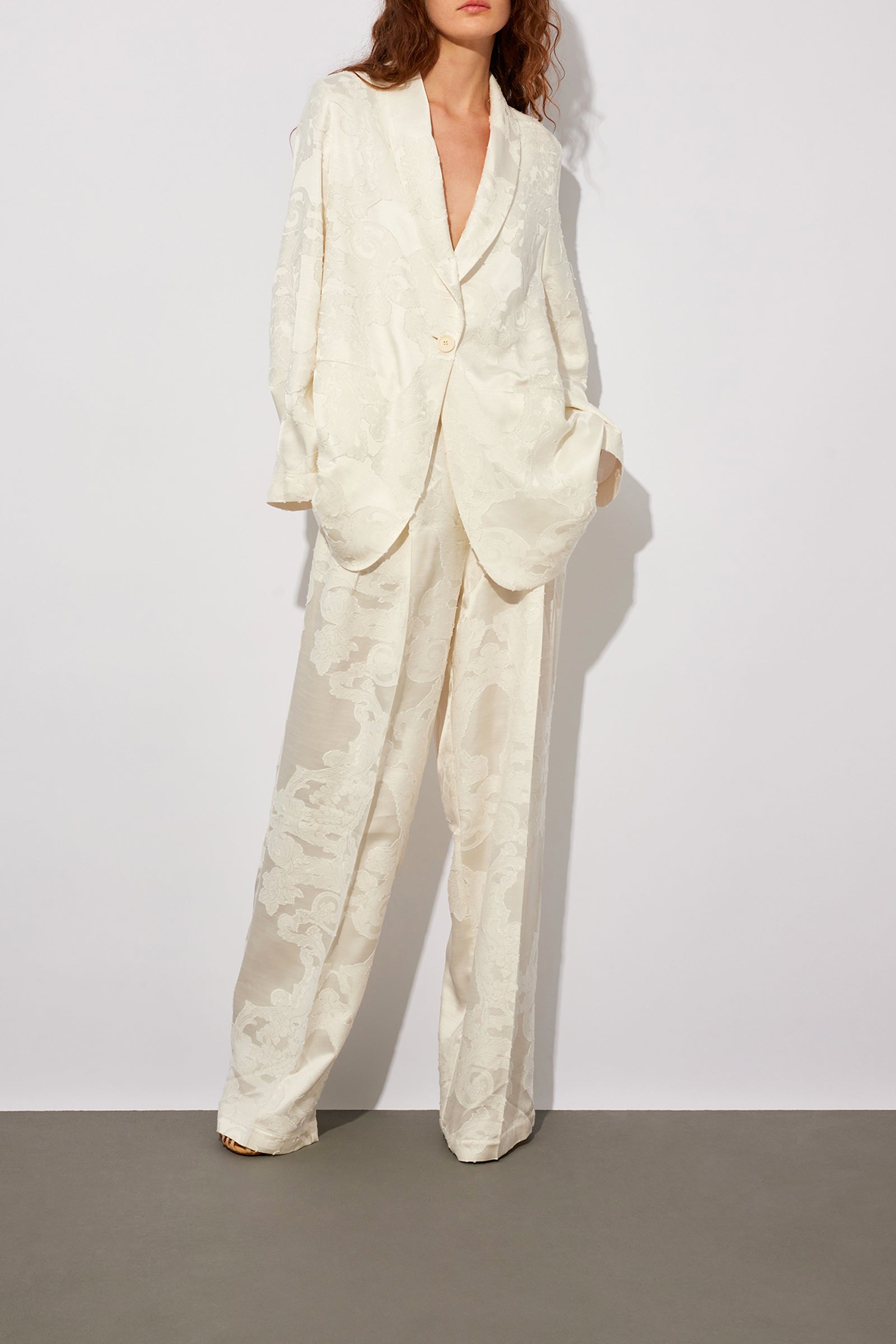 FLUID JACQUARD JACKET WITH SASH