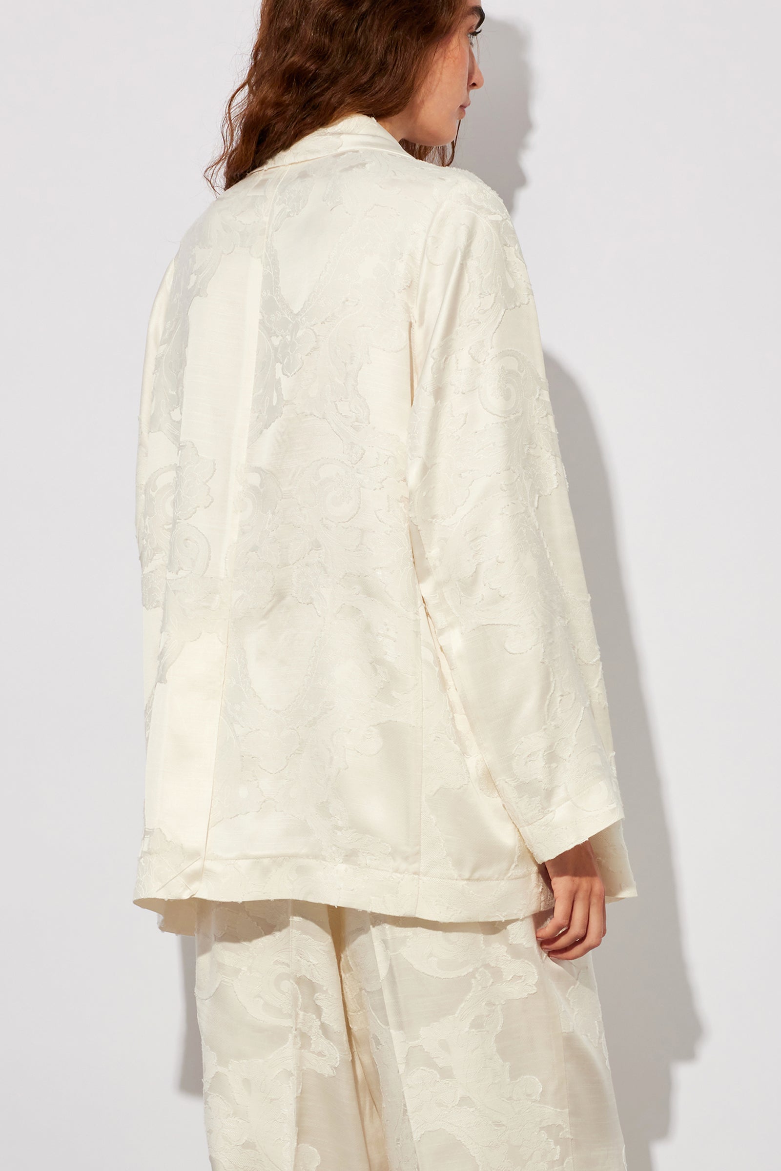 FLUID JACQUARD JACKET WITH SASH