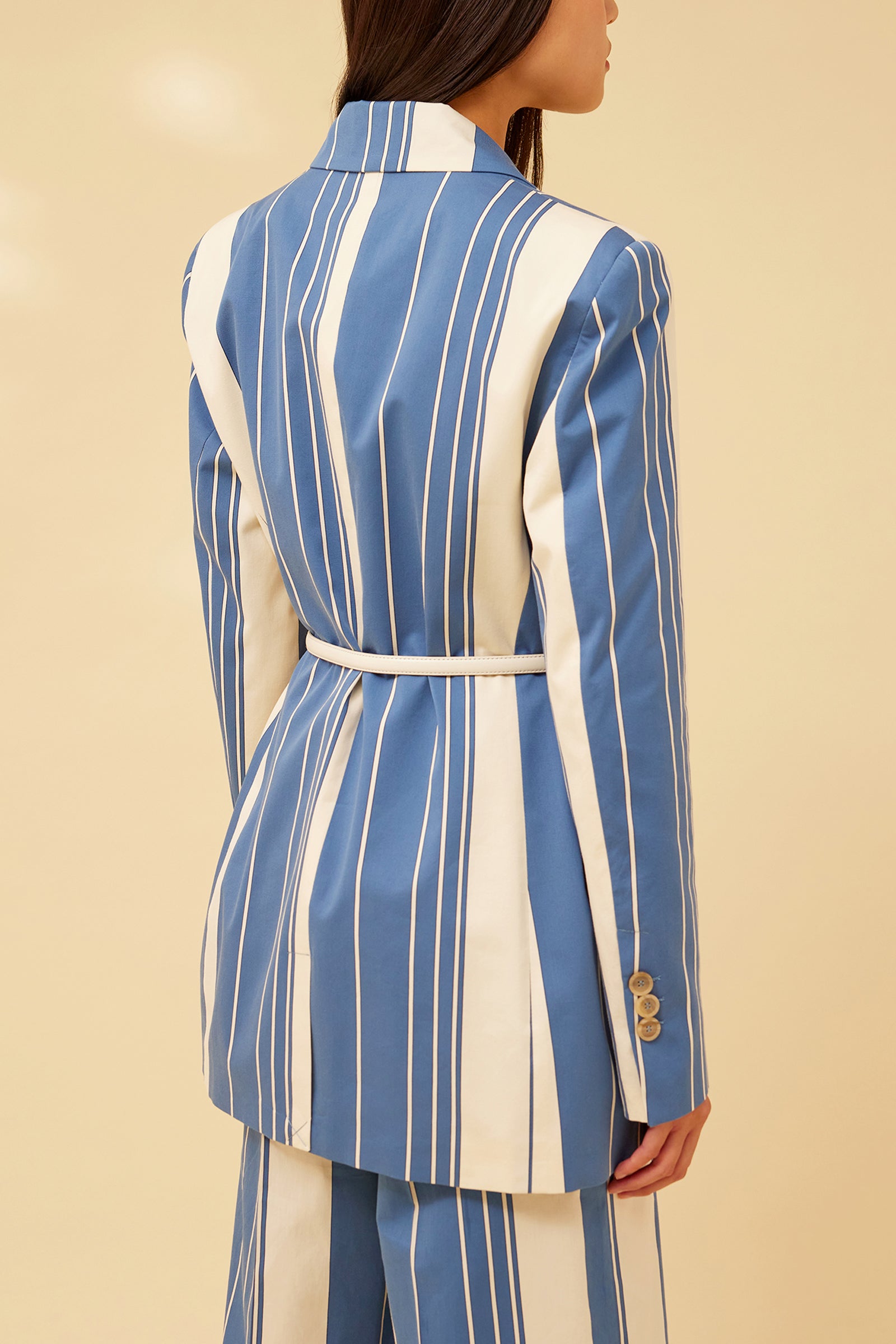 .COTTON MAXI STRIPE OVERSIZE JACKET
