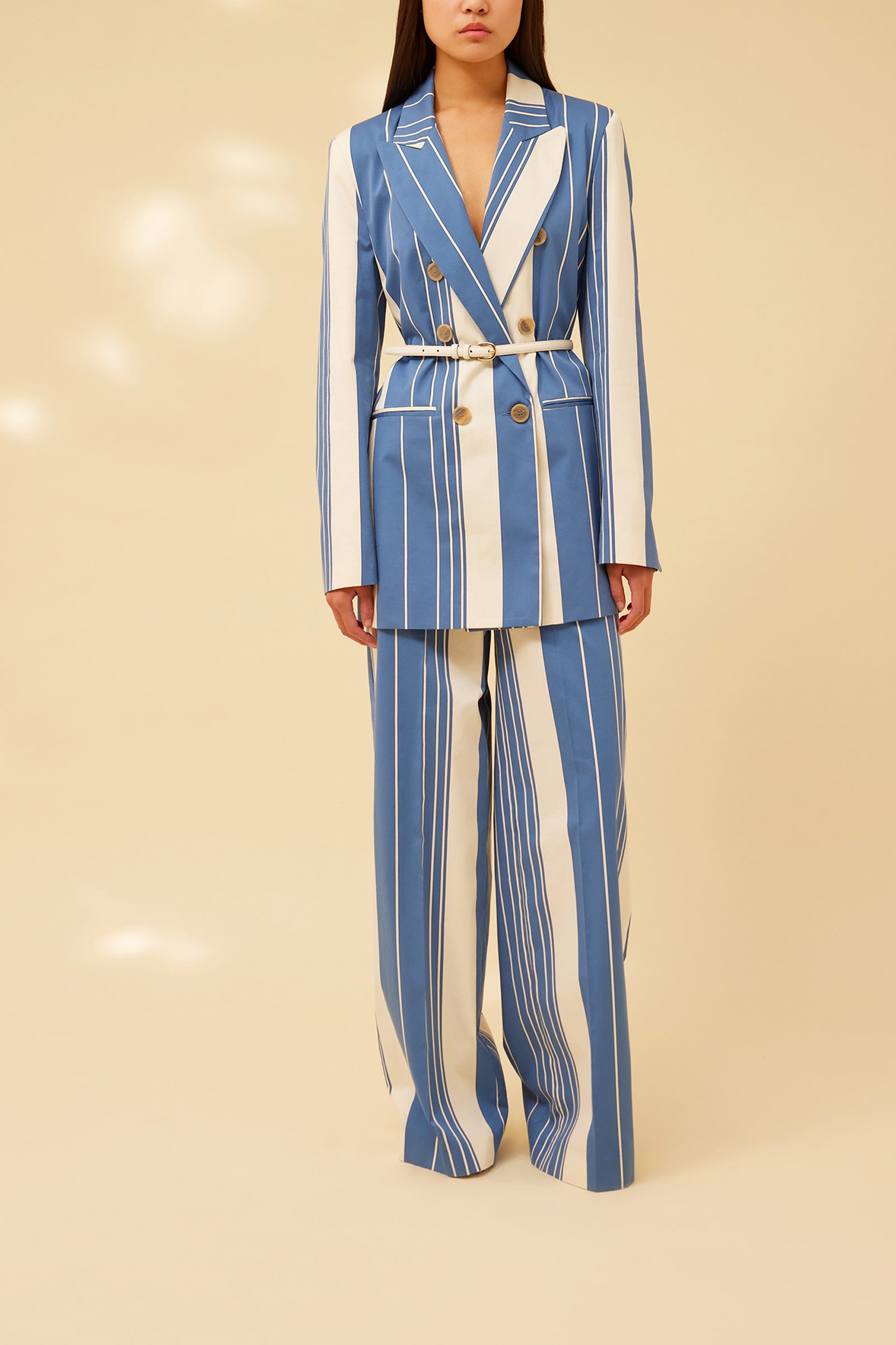 .COTTON MAXI STRIPE OVERSIZE JACKET