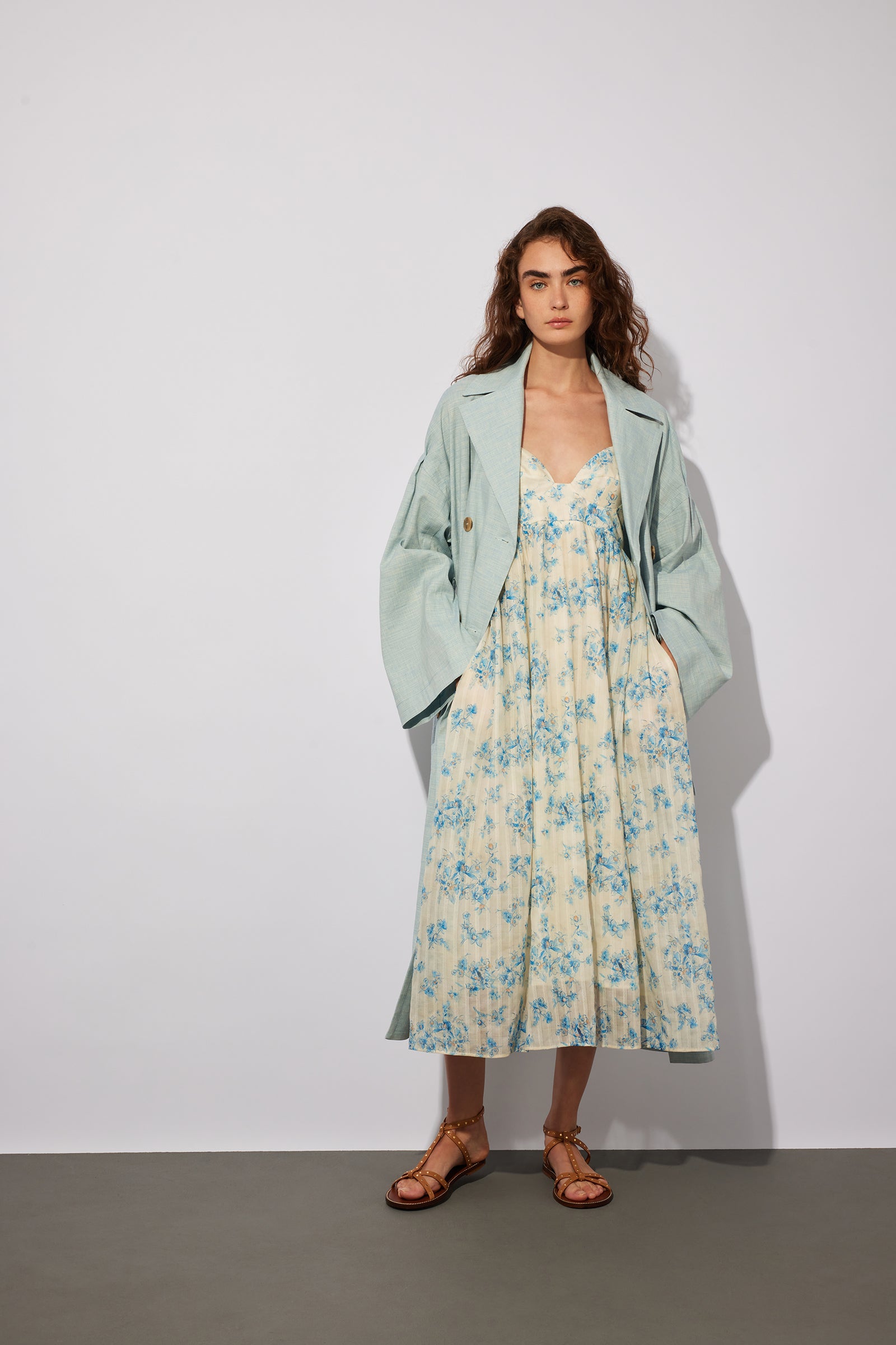 TRENCH IN TELA COTONE LINO