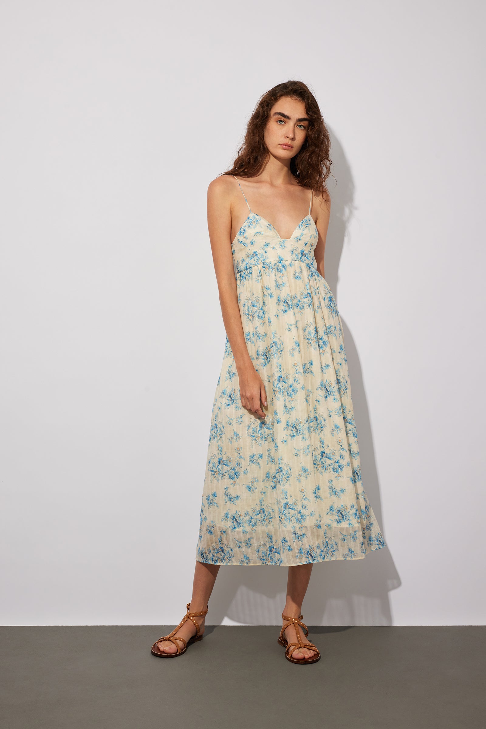 ABITO BUSTIER IN MUSSOLA STAMPA FIORELLINO
