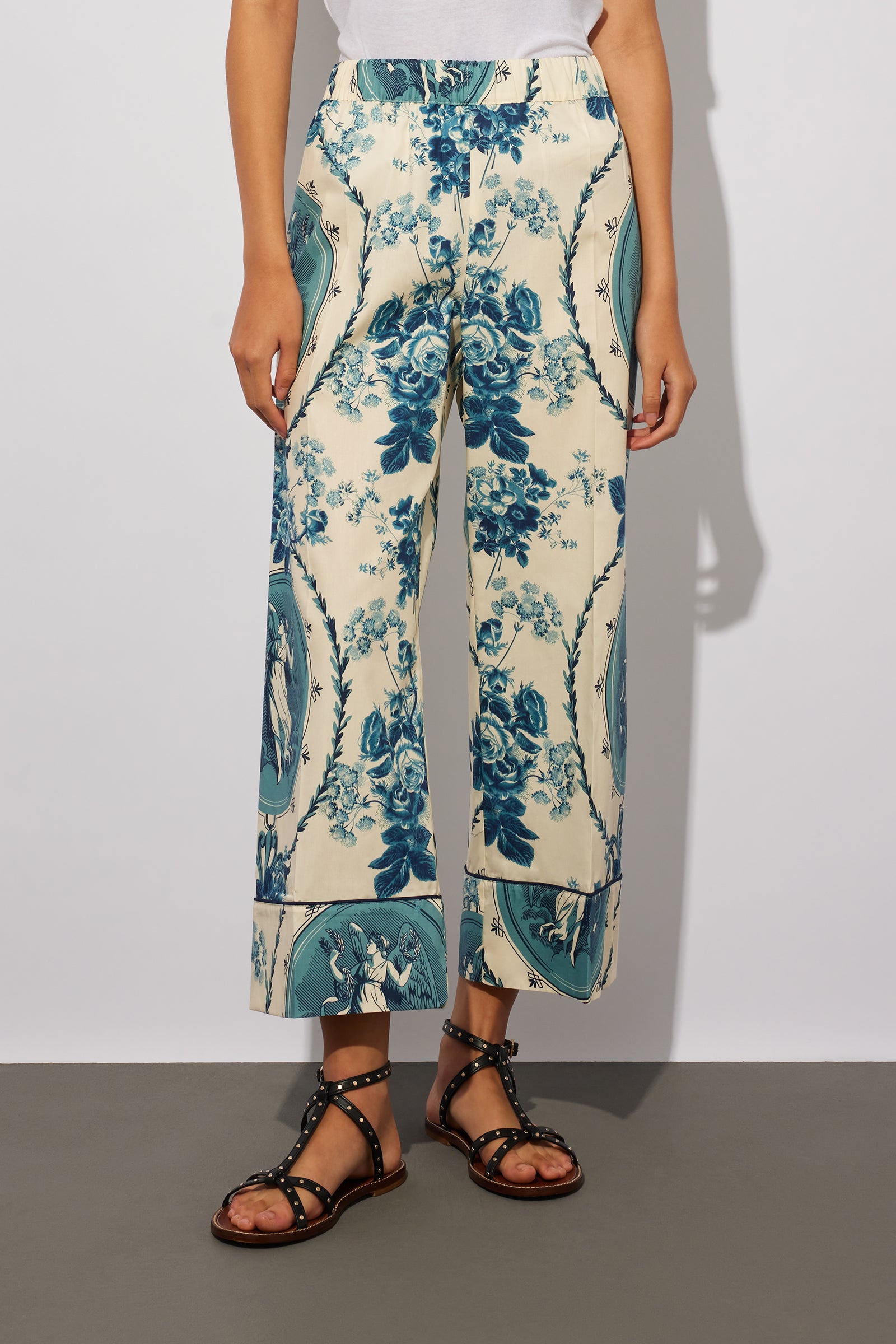 CERAMIC PRINT CROPPED TROUSERS
