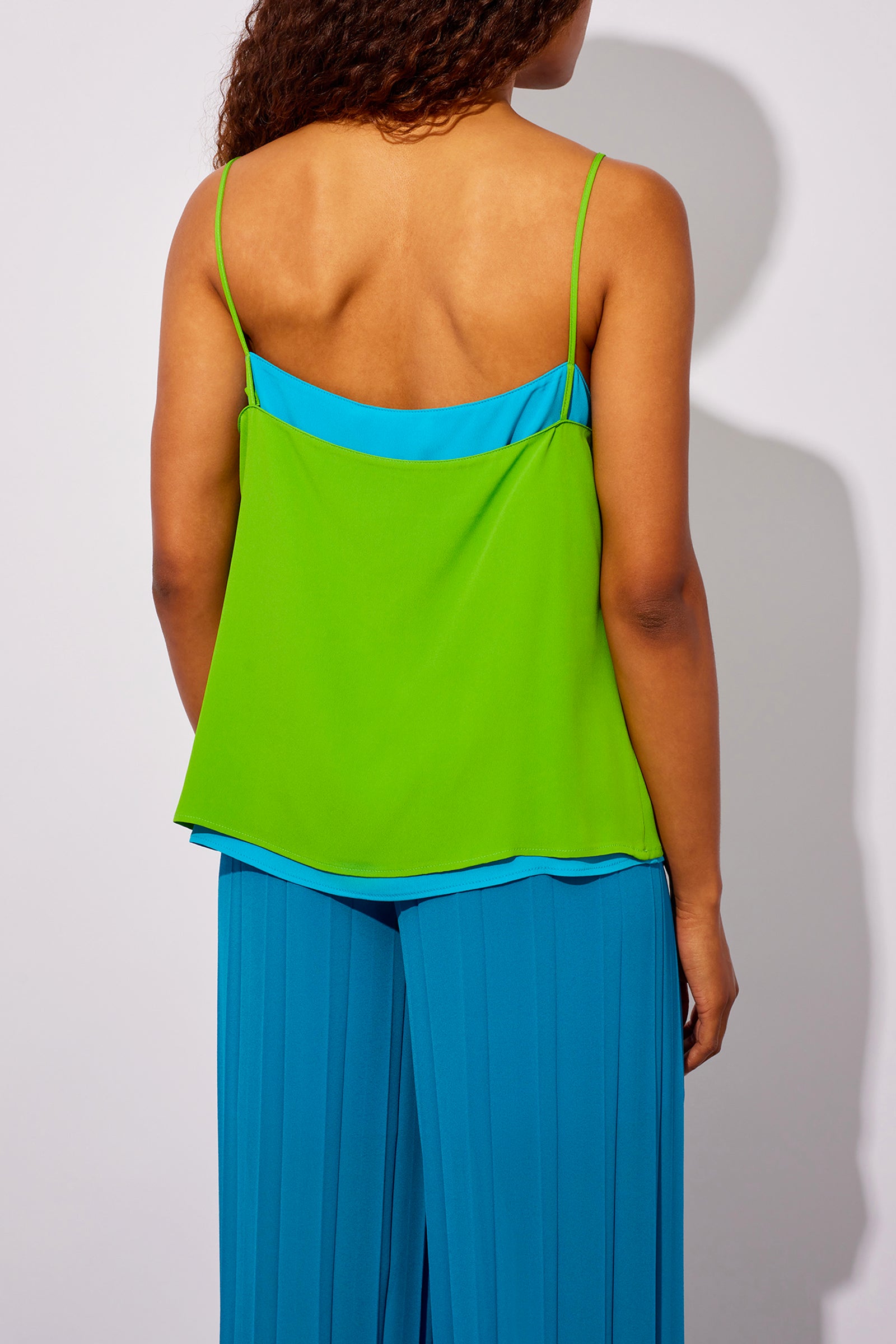 TOP BICOLORE IN CREPE DE CHINE