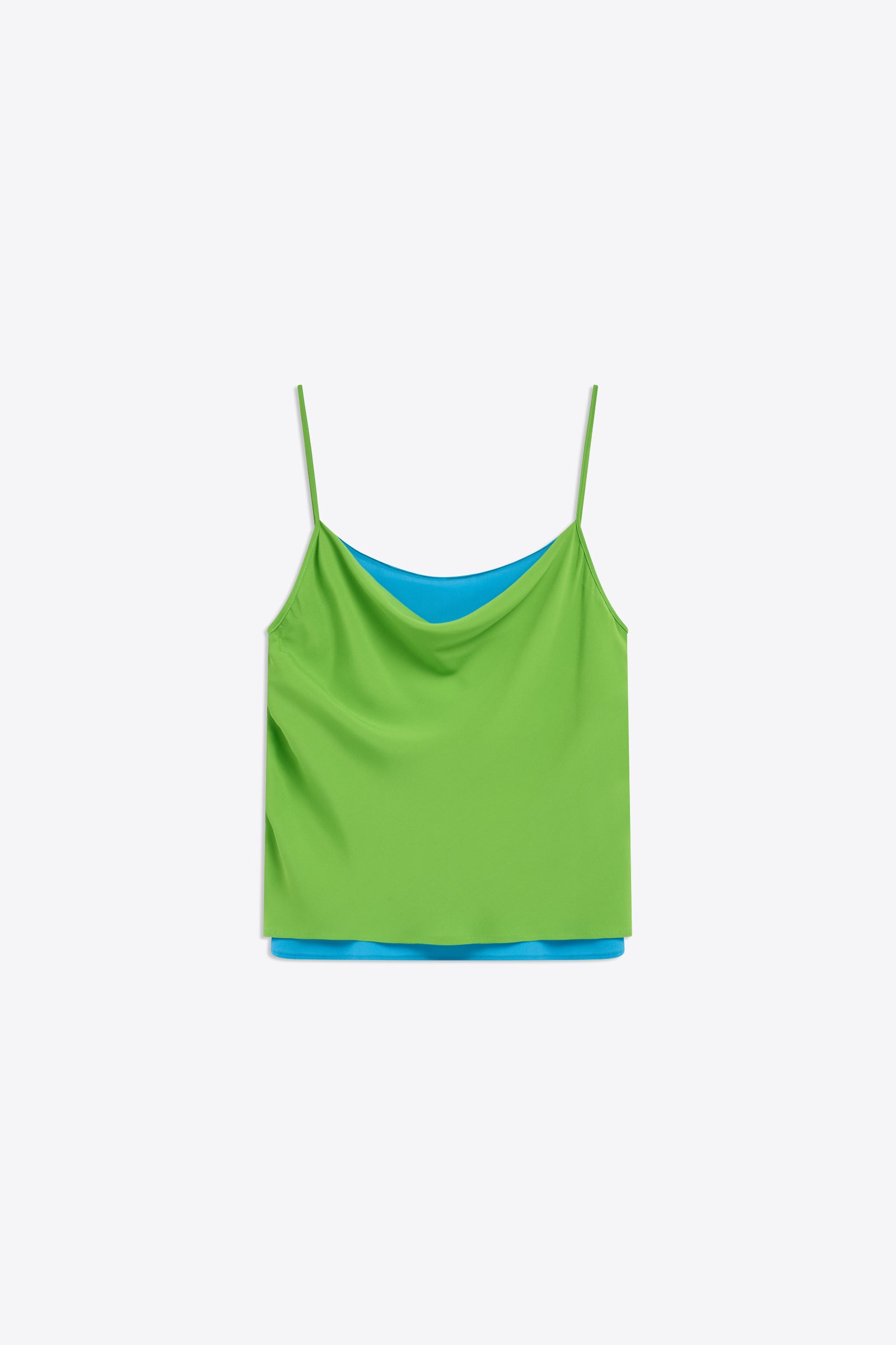 TOP BICOLORE IN CREPE DE CHINE