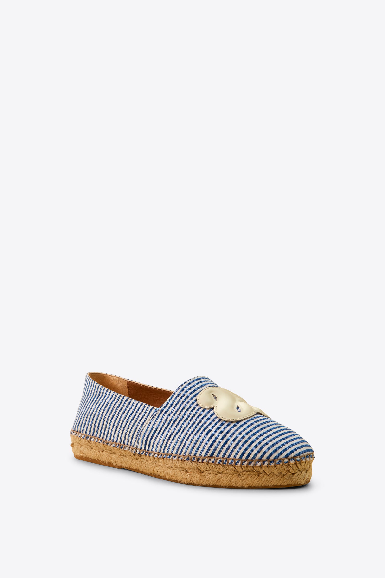 STRIPED ESPADRILLE WITH LOGO INSERT