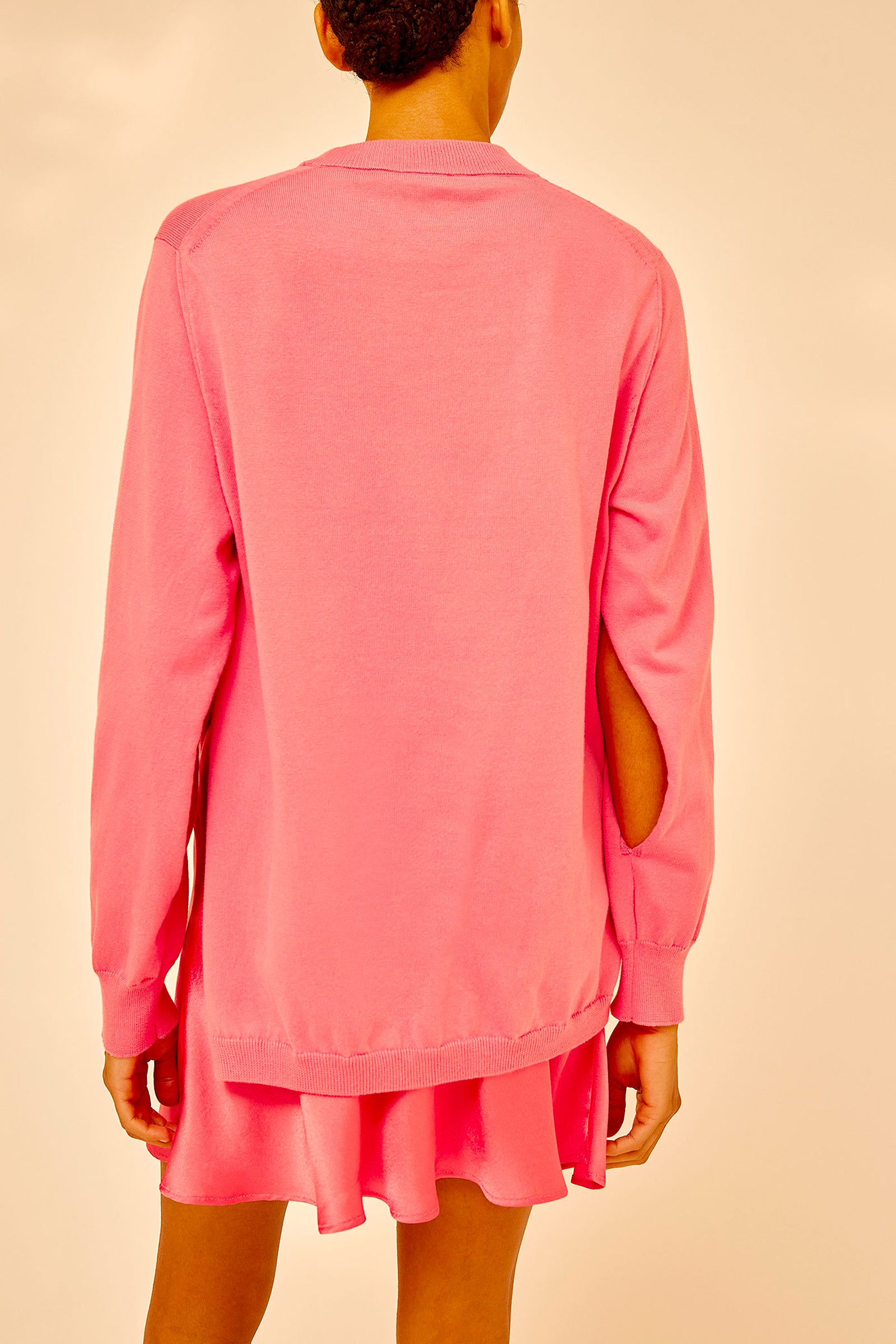 COTTON DRESS WITH LIGHT SATIN SKIRT