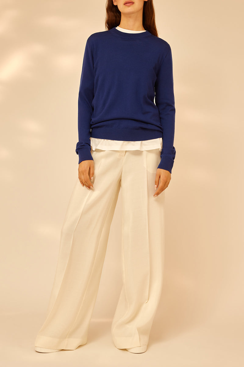 LIGHT WOOL CREW-NECK SWEATER