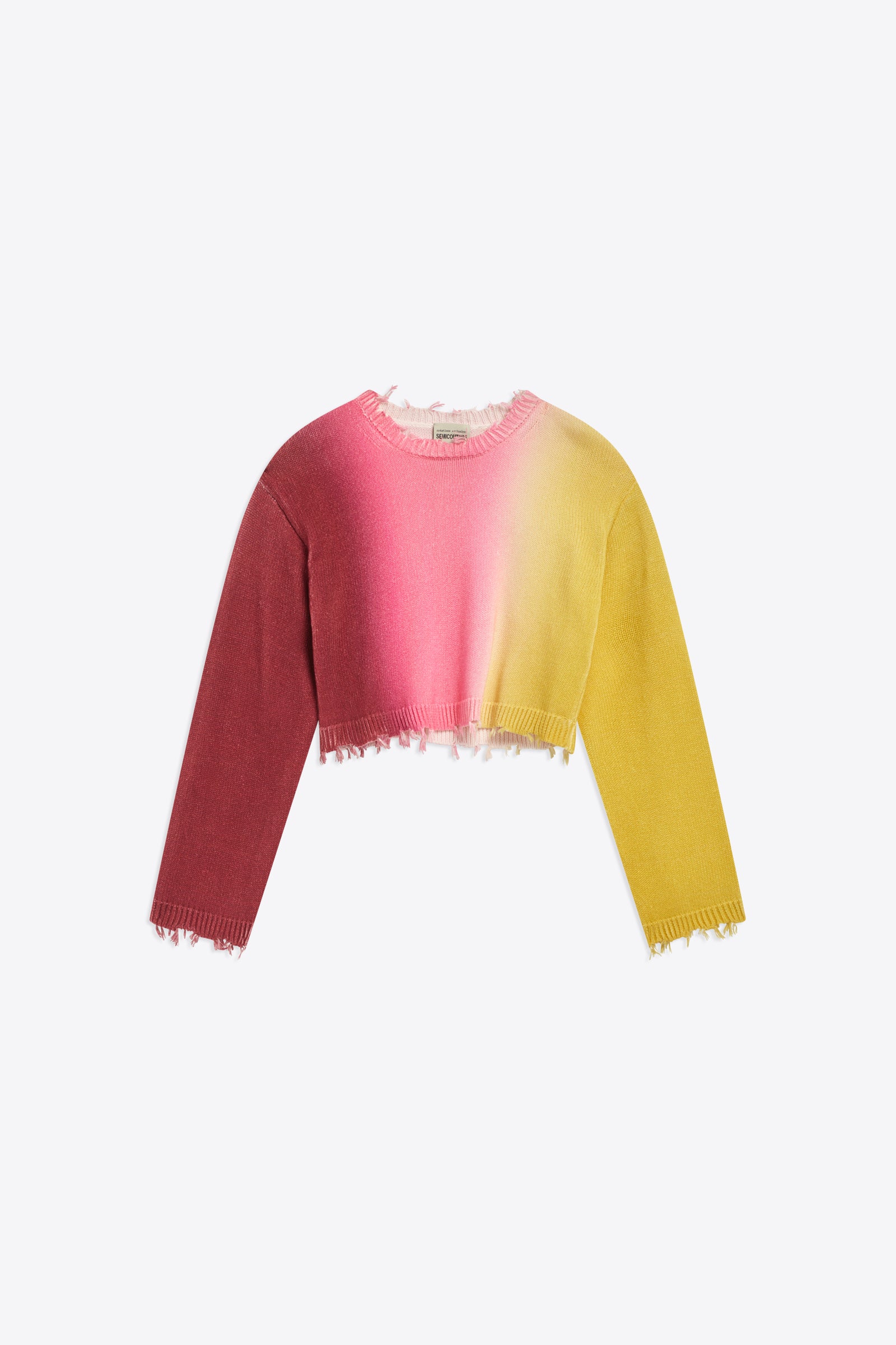 CROPPED SWEATER WITH SHADED PRINT