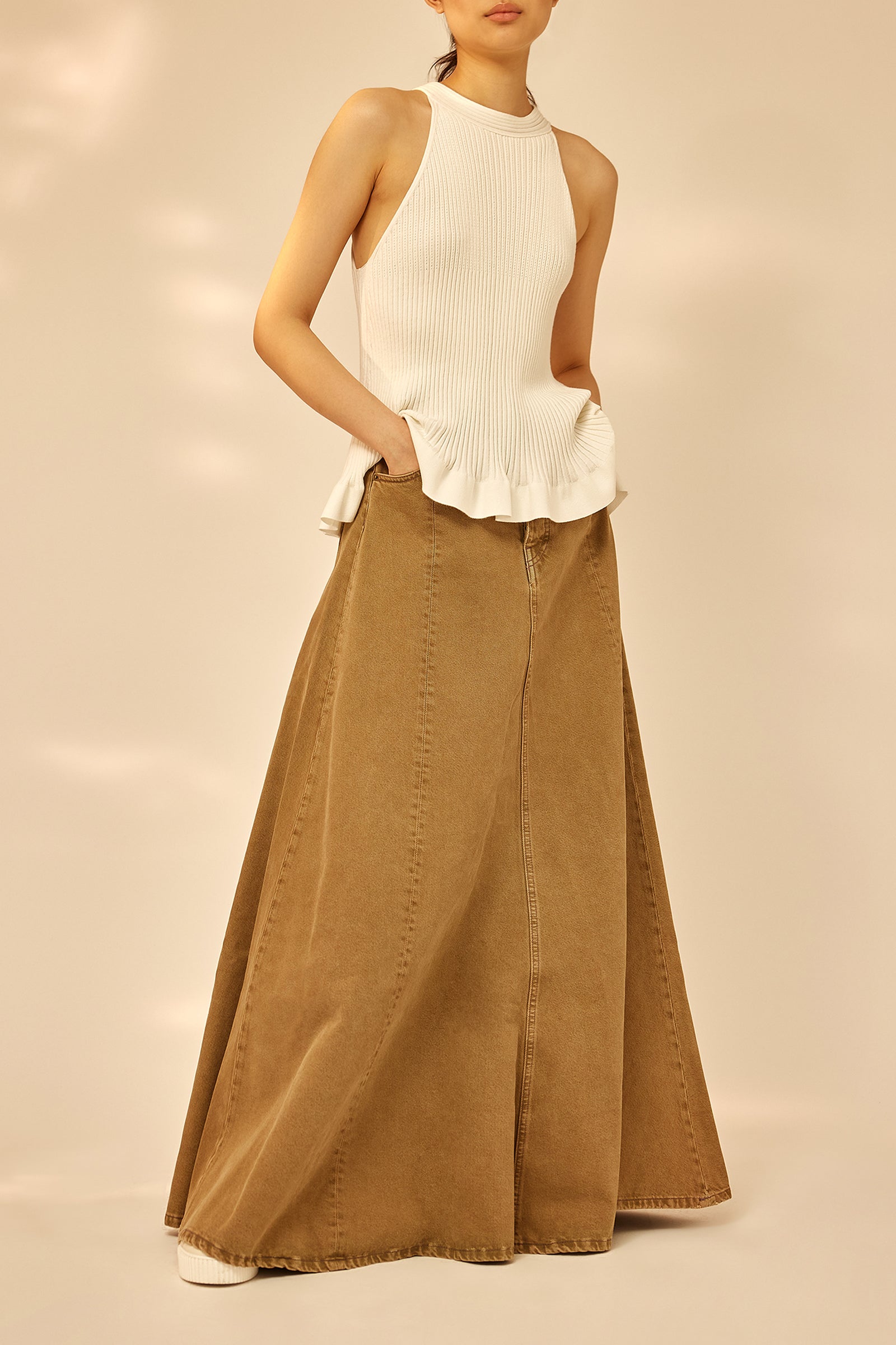 VISCOSE RIBBED TOP