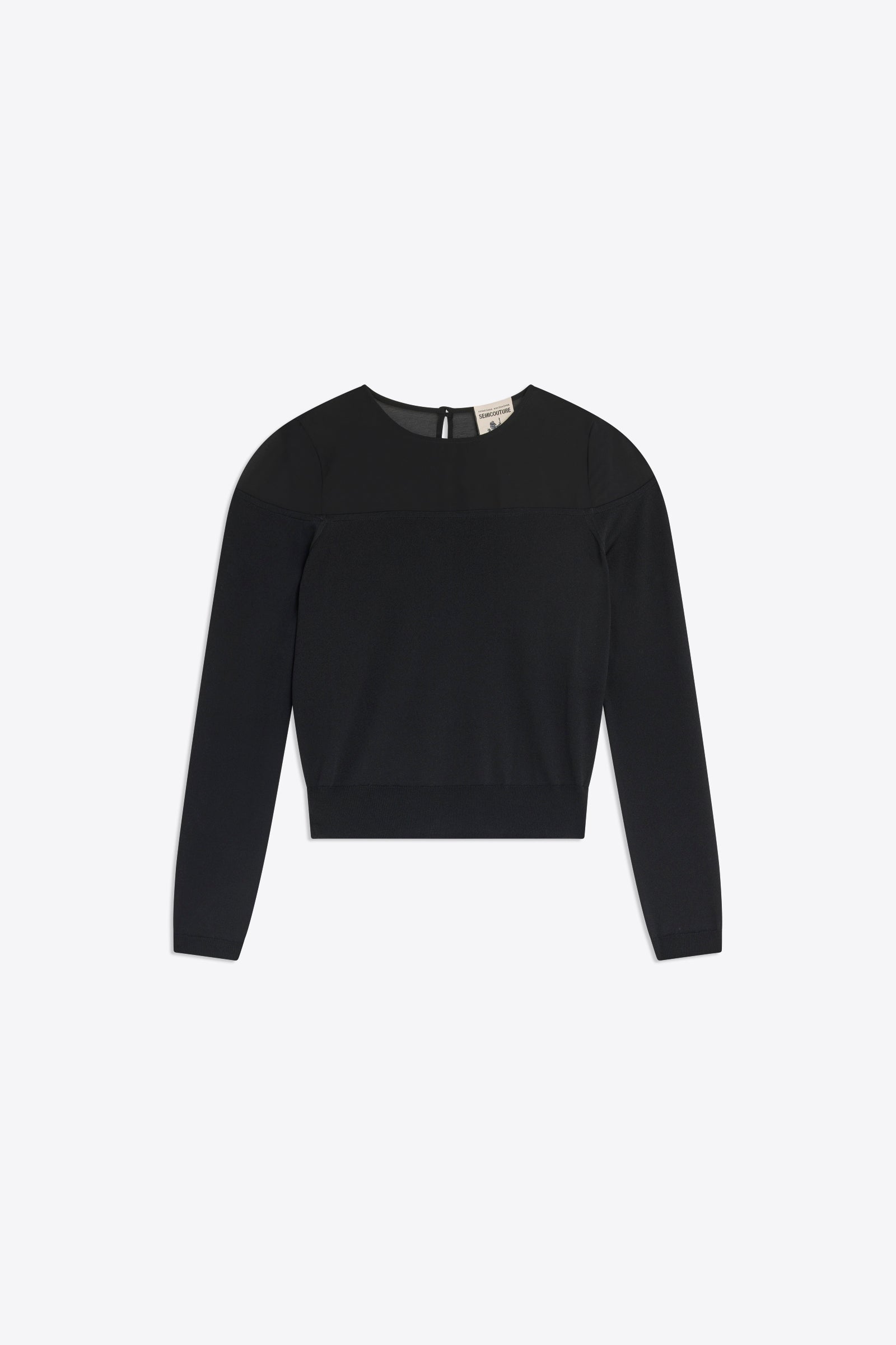 CROPPED SWEATER WITH GEORGETTE