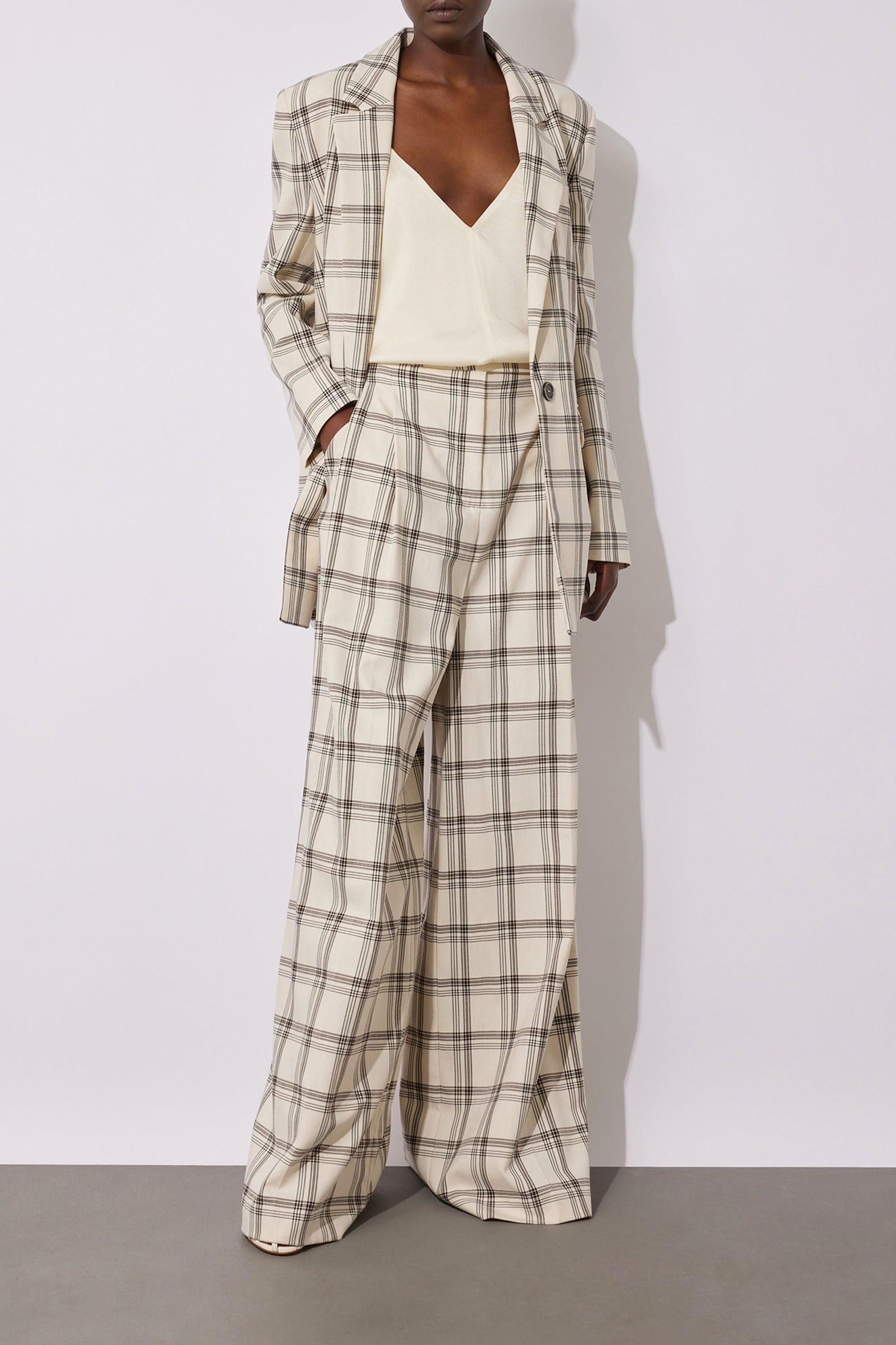 パンツ SEMICOUTURE Viscose trouser with all-over print Beige Poly viscose palazzo trousers | semicouture