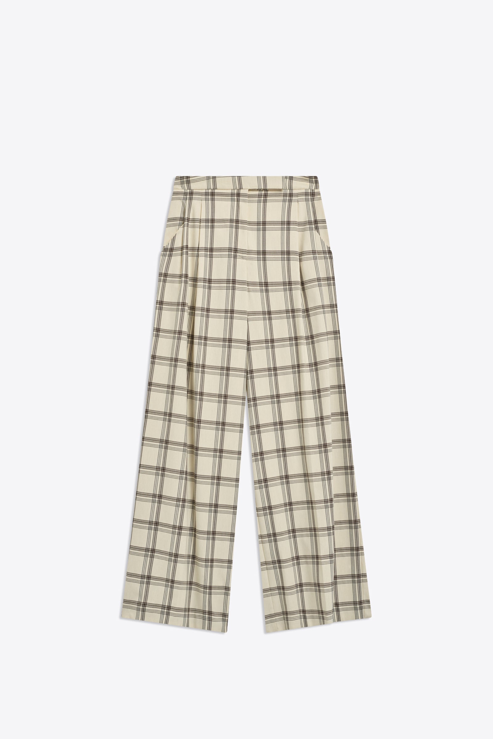 パンツ SEMICOUTURE Viscose trouser with all-over print Beige Poly viscose palazzo trousers | semicouture