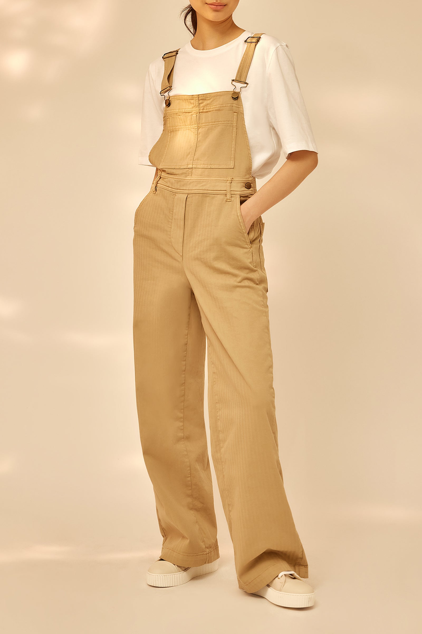 GARMENT-DYED GABARDINE DUNGAREES