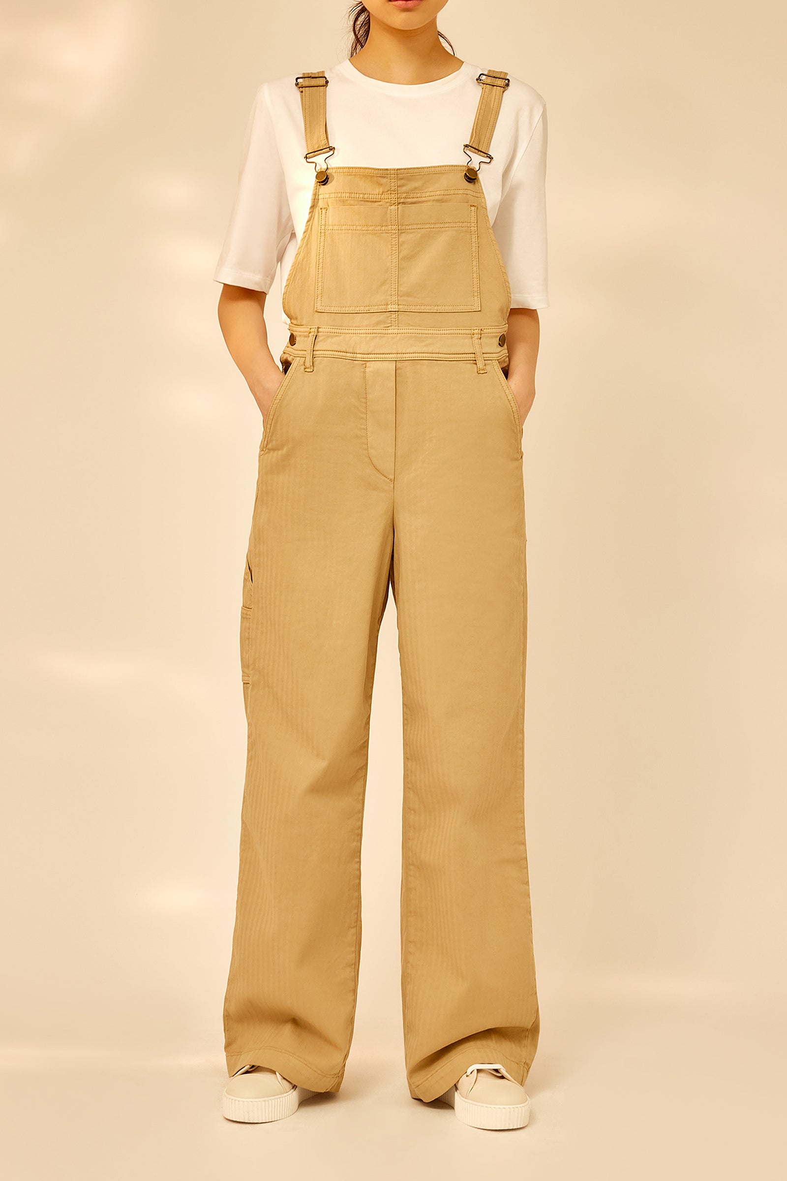 GARMENT-DYED GABARDINE DUNGAREES
