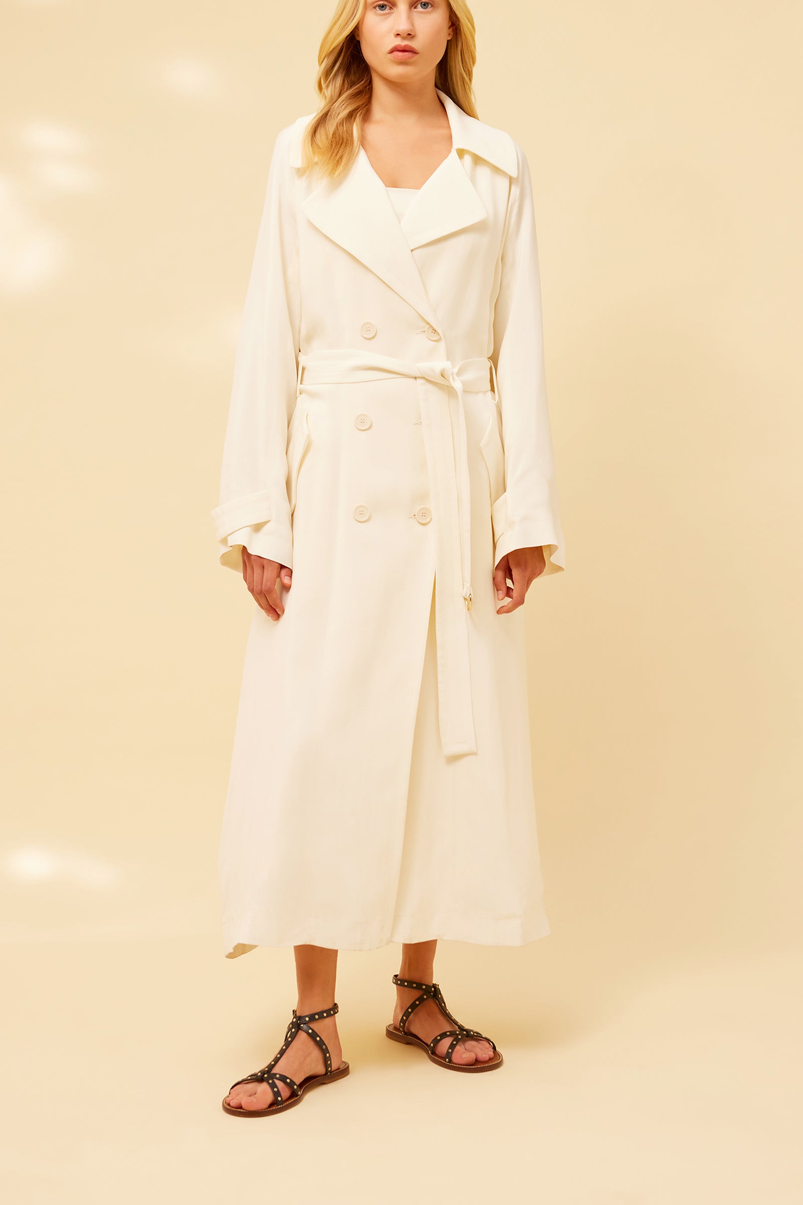 ARMOURED VISCOSE TRENCH COAT