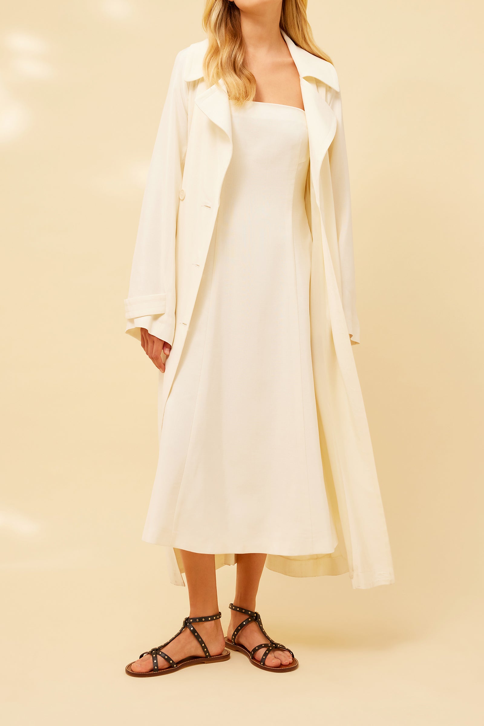 ARMOURED VISCOSE TRENCH COAT