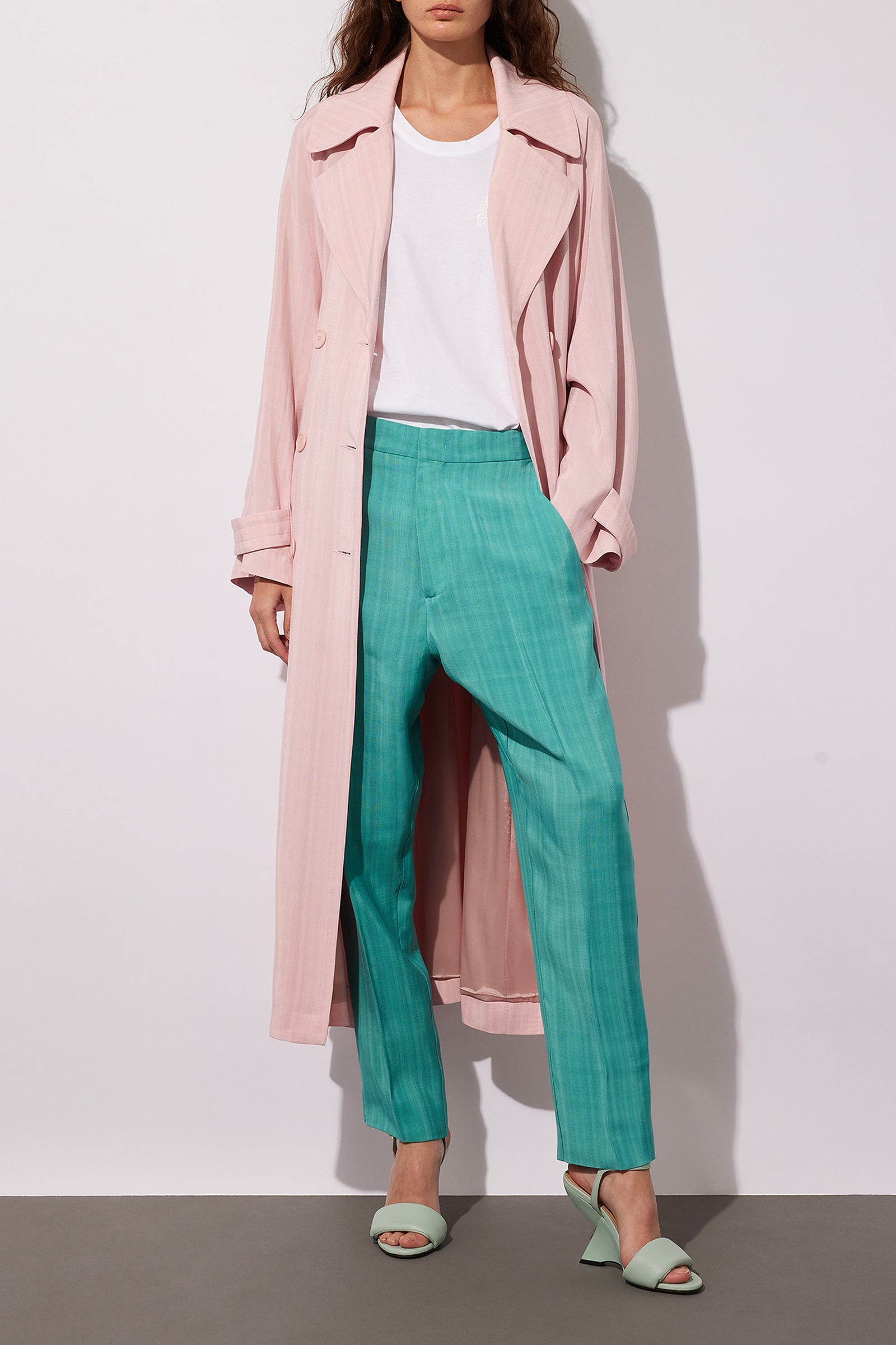 ARMOURED VISCOSE TRENCH COAT