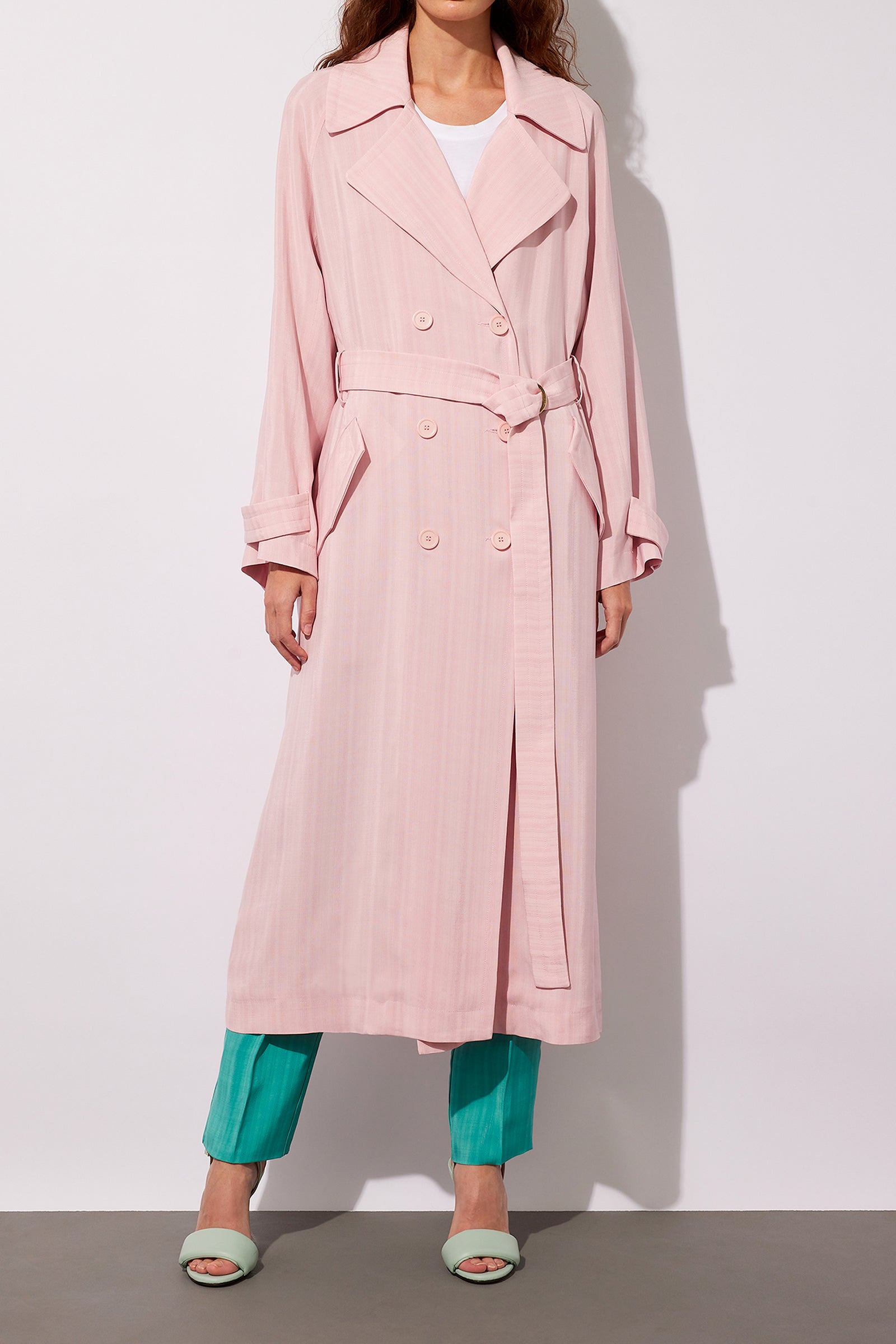 ARMOURED VISCOSE TRENCH COAT