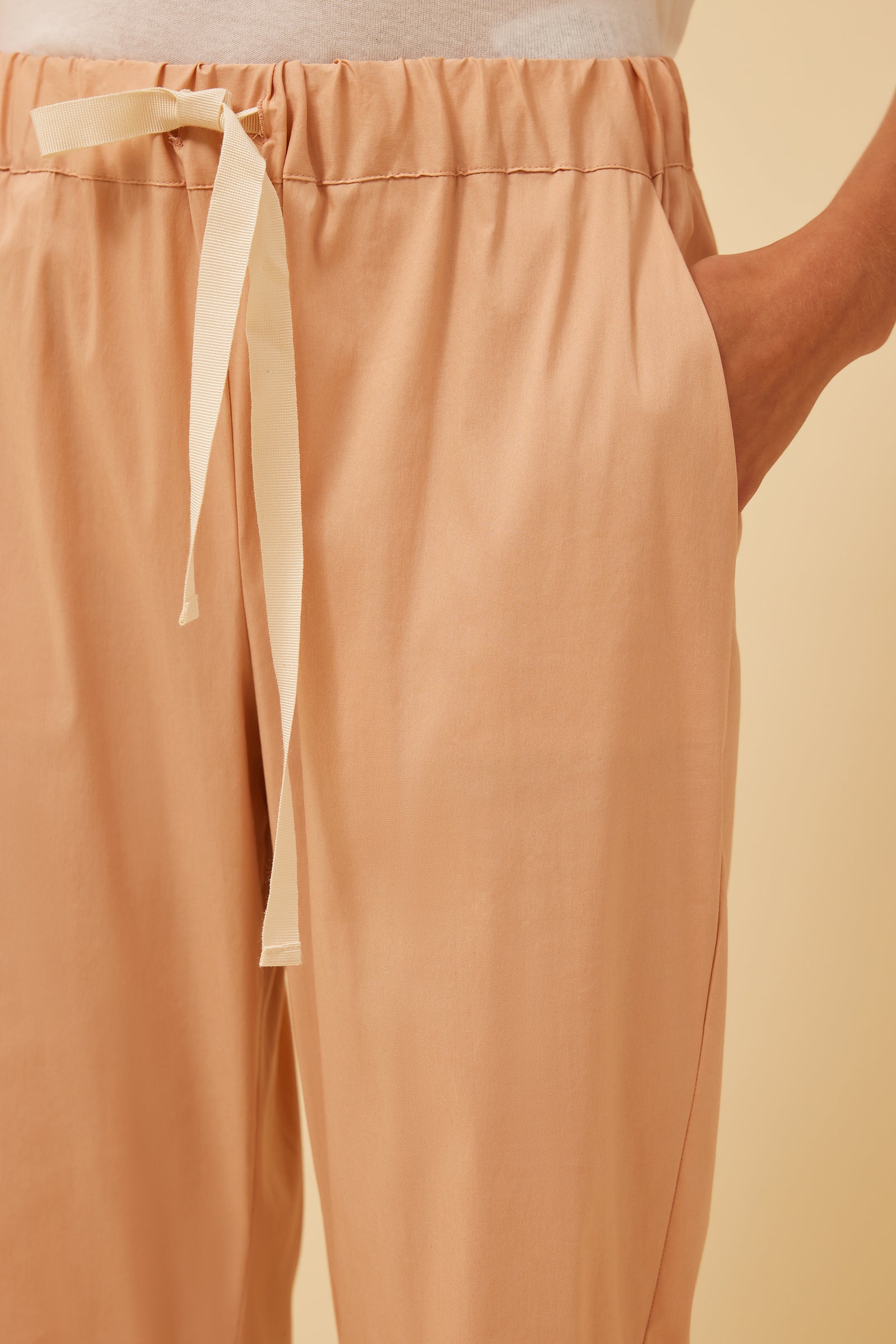 POPLIN TROUSERS WITH DRAWSTRING