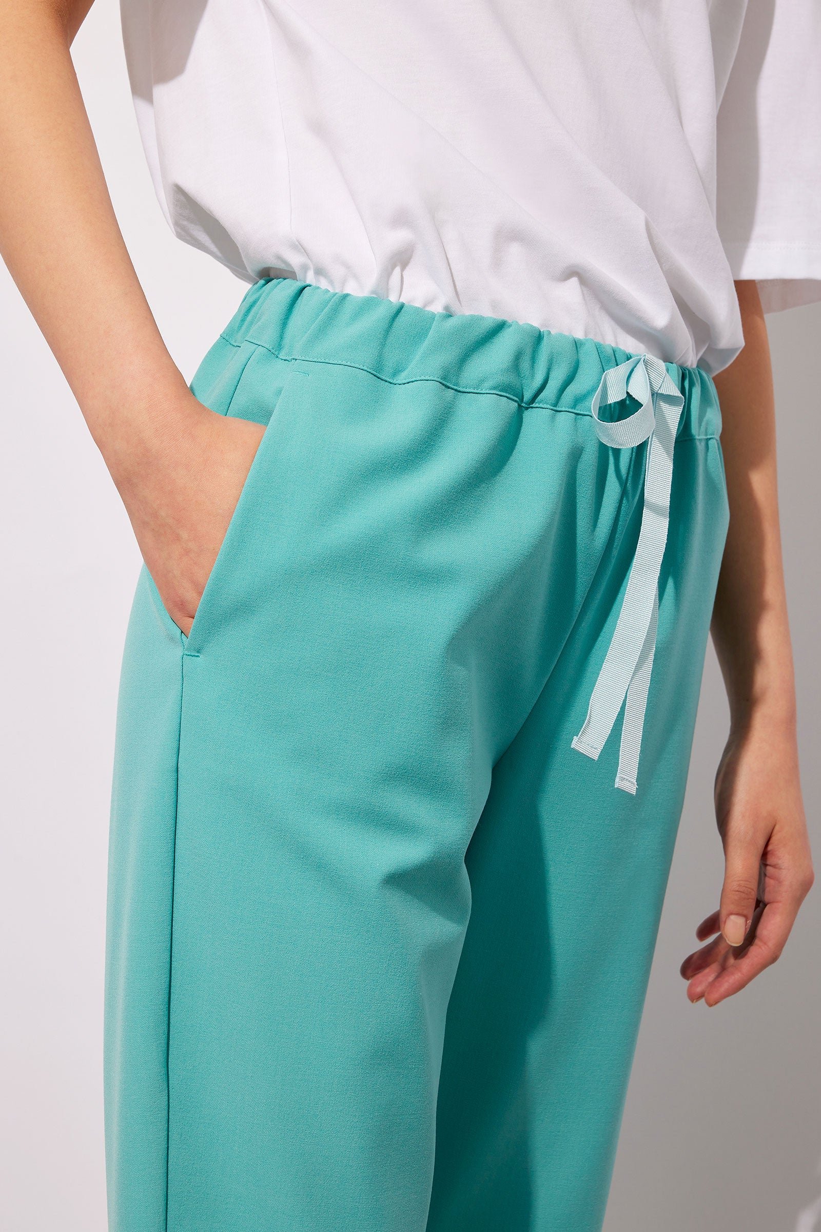 BISTRETCH TROUSERS WITH DRAWSTRING