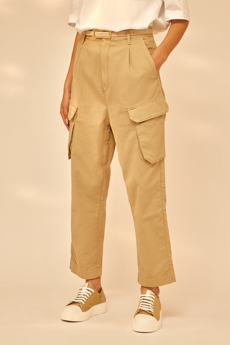 GABARDINE TROUSERS WITH POCKETS